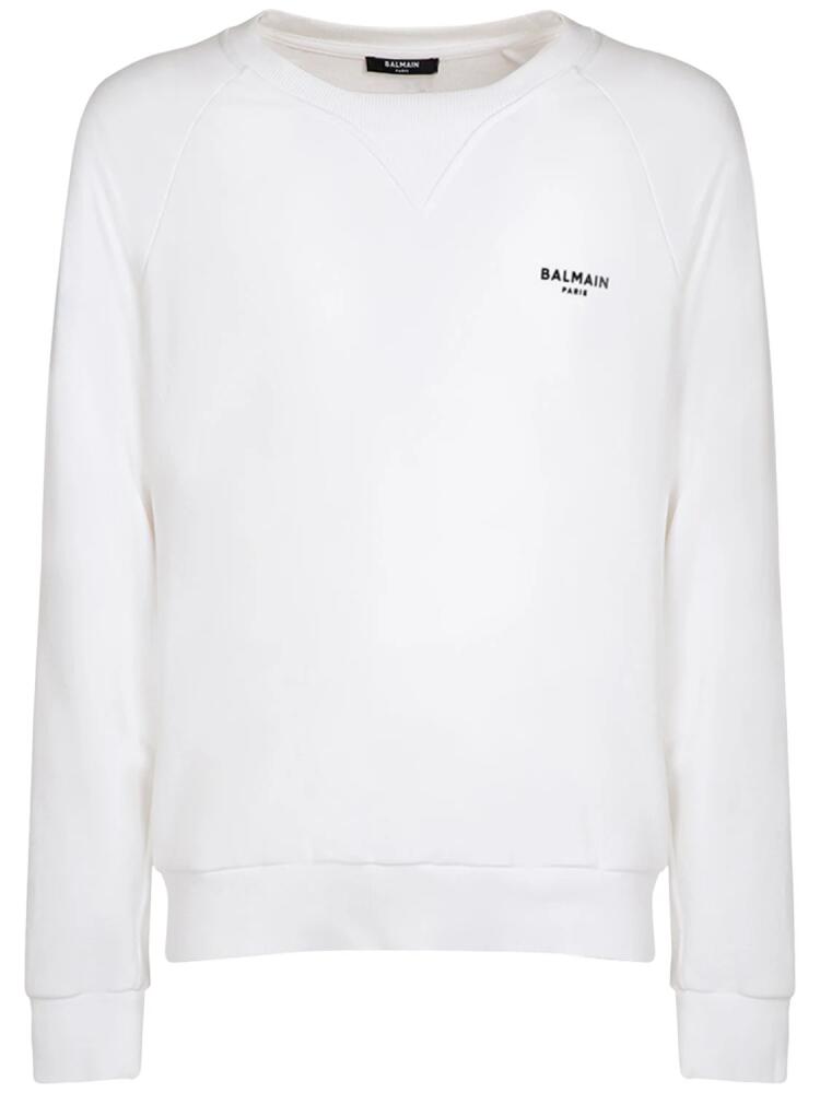 BALMAIN Logo Detail Flocked Sweatshirt Cover