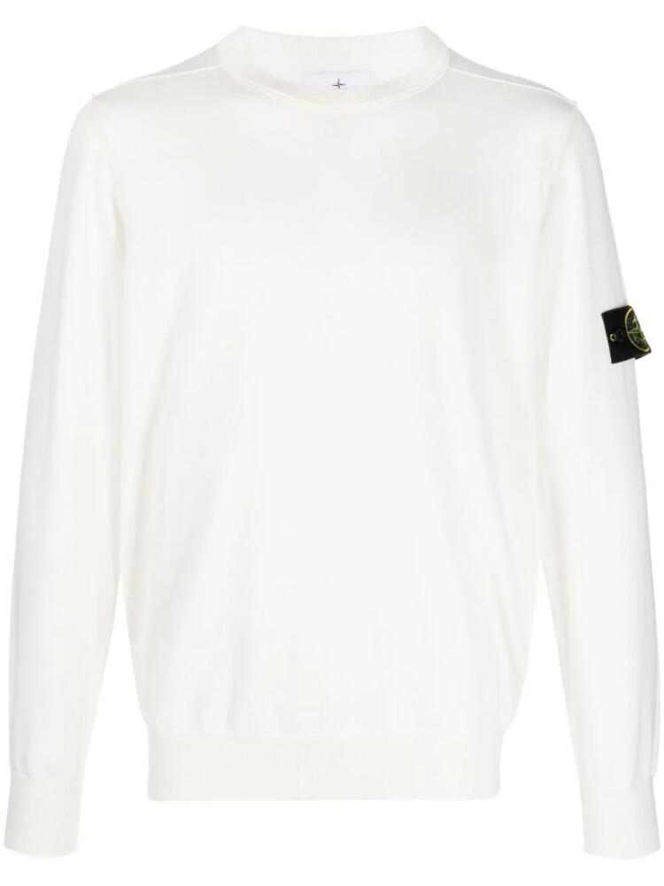 Stone Island Compass-badge cotton jumper - White Cover