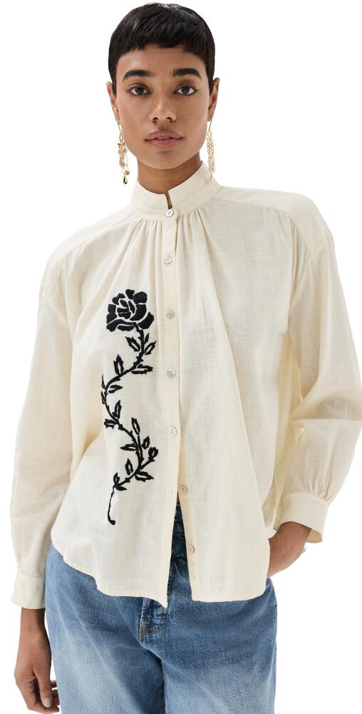 Alix of Bohemia Kiki Noir Rose Embroidered Shirt Ivory Cover