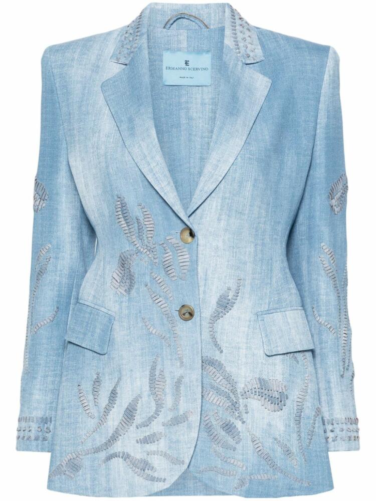 Ermanno Scervino single-breasted embroidered blazer - Blue Cover