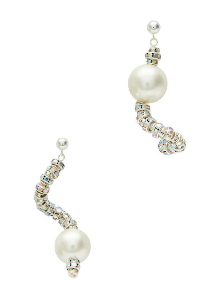 Pearl Octopuss.y Diamond Snakes Silver-plated Drop Earrings Cover