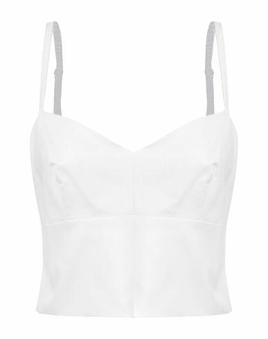 Nude Woman Top White Polyurethane, Viscose Cover