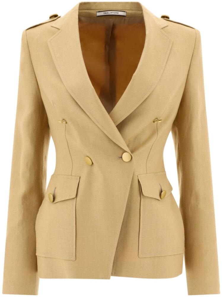 Tagliatore Darlene double-breasted linen blazer - Neutrals Cover