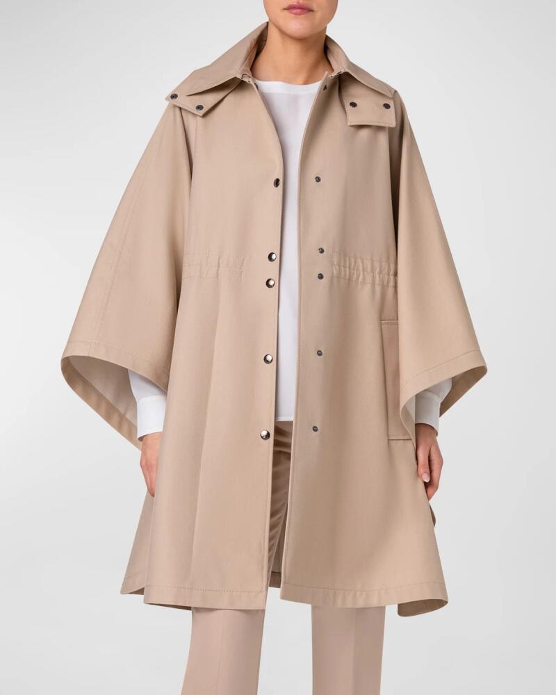 Akris Veda Cotton Gabardine Cape Jacket Cover