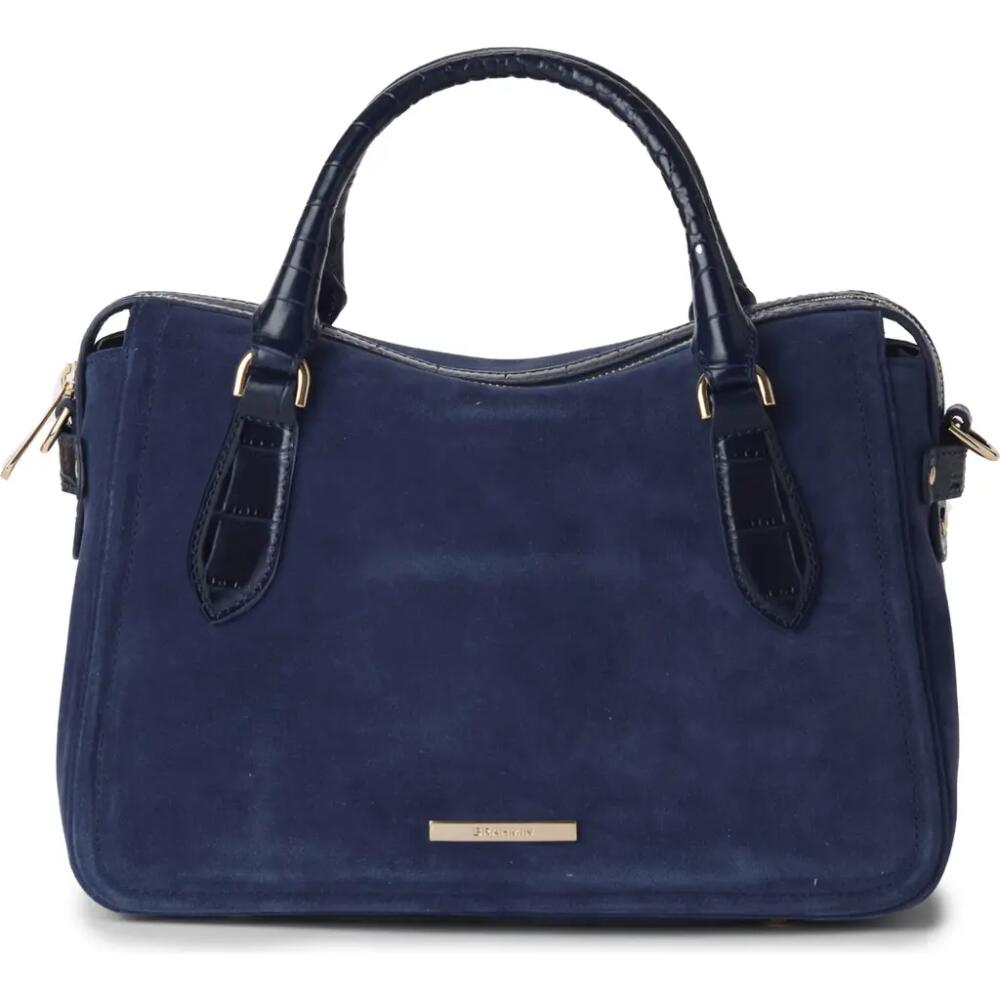 Brahmin Micaela Leather Satchel in Navy Cover