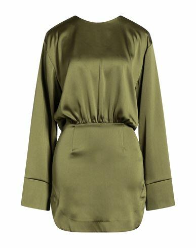 Actualee Woman Mini dress Military green Polyester Cover