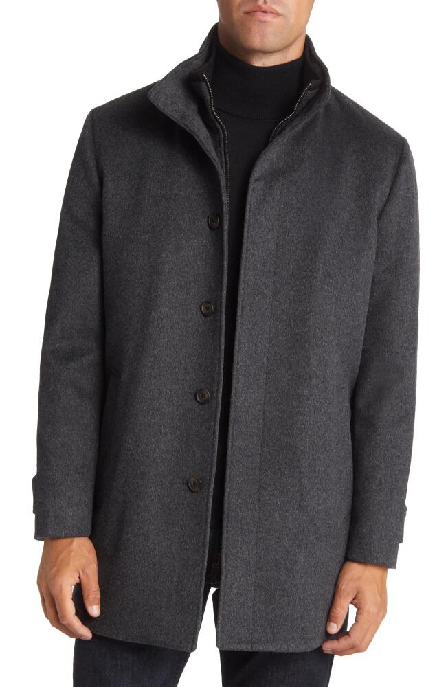 Nordstrom Hudson Bib Insert Wool Car Coat in Grey Phantom Marl Cover