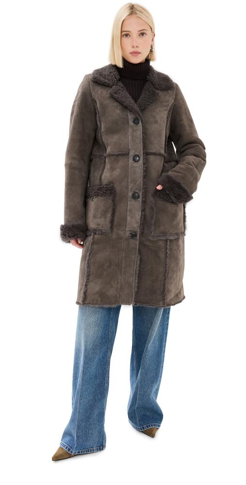 Saks Potts Emma Coat Grey Almond Cover