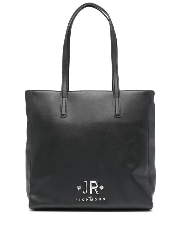 John Richmond logo-plaque shoulder bag - Black Cover