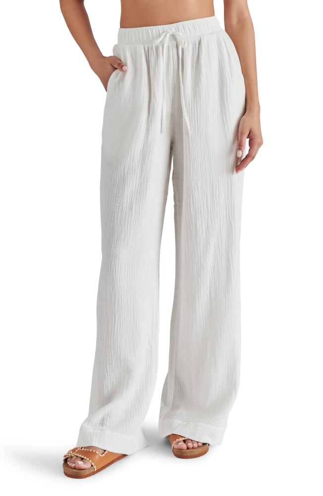 Steve Madden June Wide Leg Cotton Gauze Pants in White Cover