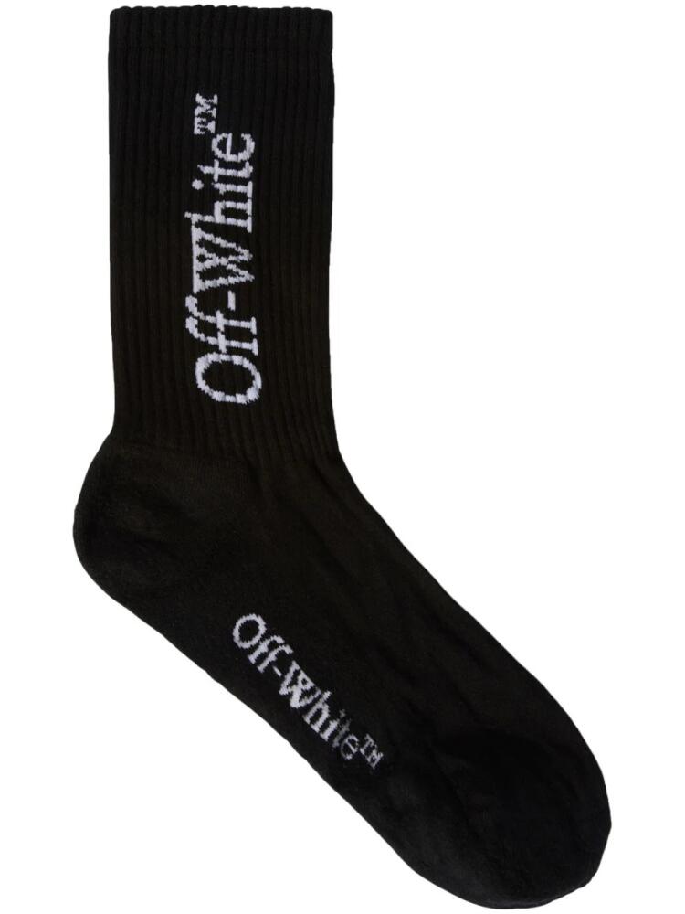 Off-White large logo-print cotton socks - Black Cover