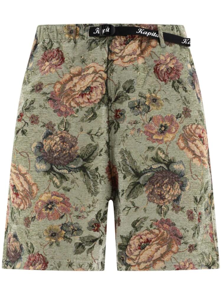 KAPITAL Gobelin Easy floral-print shorts - Green Cover