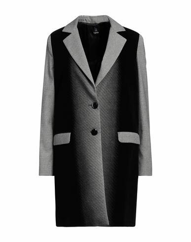 Hanita Woman Coat Black Polyester, Viscose Cover