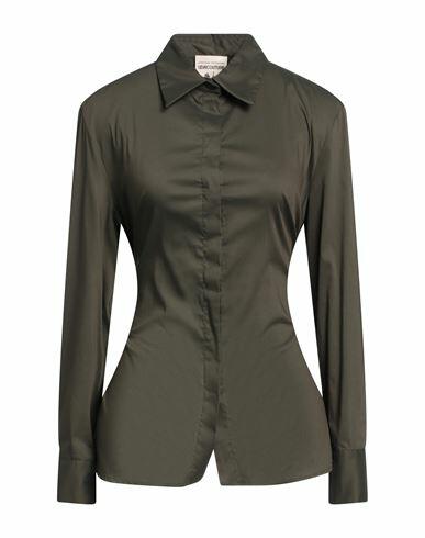 Semicouture Woman Shirt Military green Cotton, Polyamide, Elastane, Polyurethane, Viscose Cover