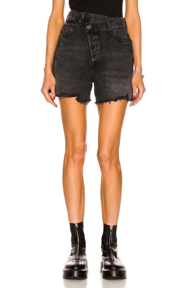 AGOLDE Criss Cross Short in Black Cover