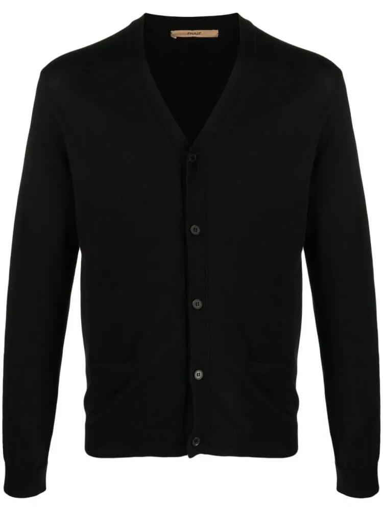 Nuur V-neck merino cardigan - Black Cover