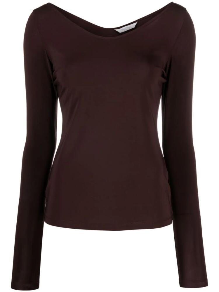 Max Mara U-neck long-sleeve T-shirt - Brown Cover