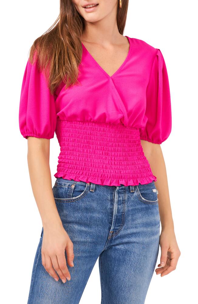 1.STATE V-Neck Smocked Top in Venice Pink Cover