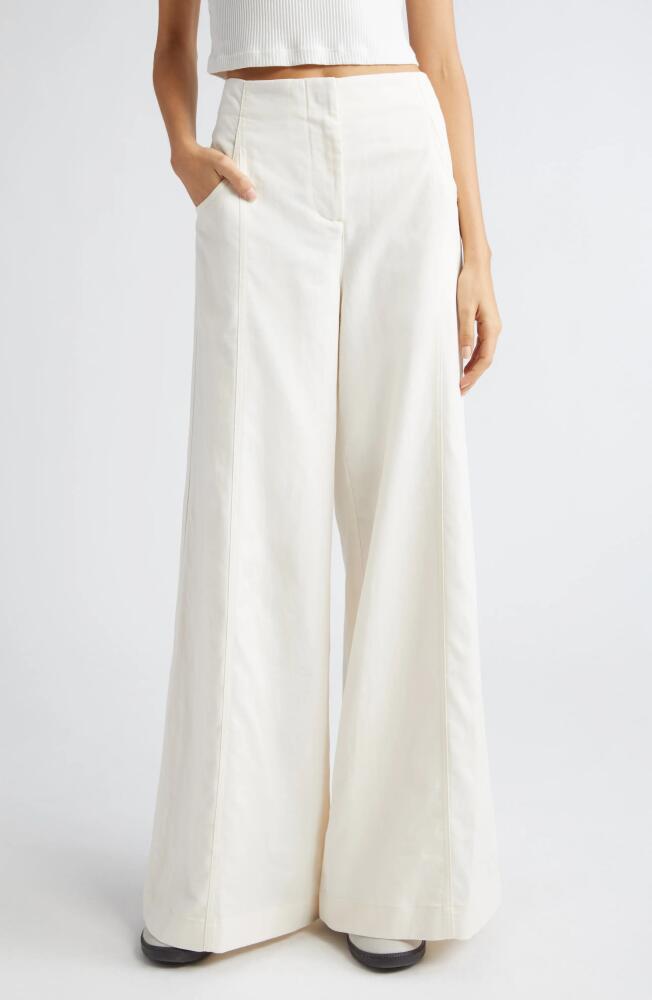 TWP Demie High Waist Wide Leg Pants in Bone Cover