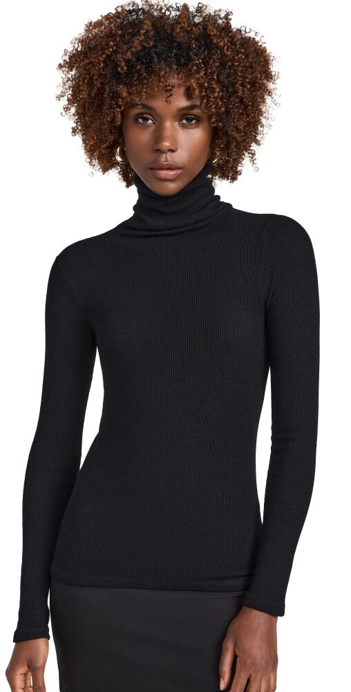 Enza Costa Sweater Knit Turtleneck Black Cover