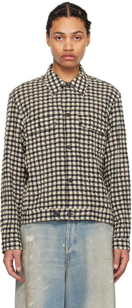 OUR LEGACY Black & Off-White Check Shirt Cover