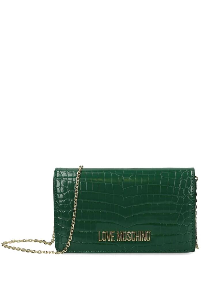 Love Moschino logo-plaque crossbody bag - Green Cover