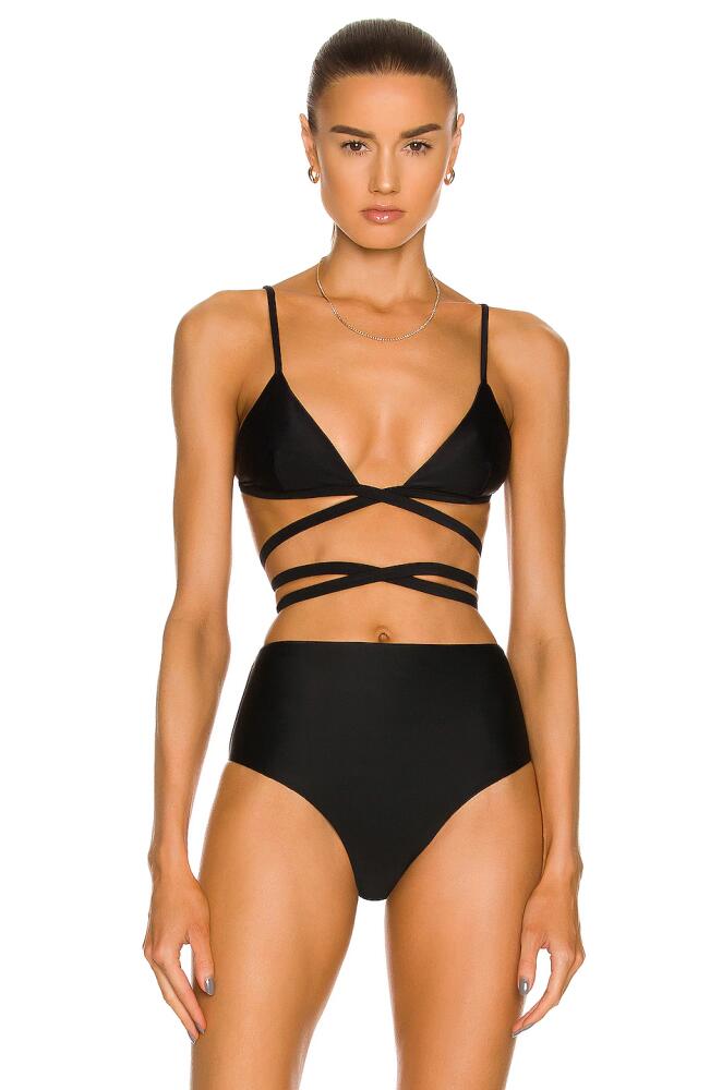 Matteau Wrap Triangle Bikini Top in Black Cover