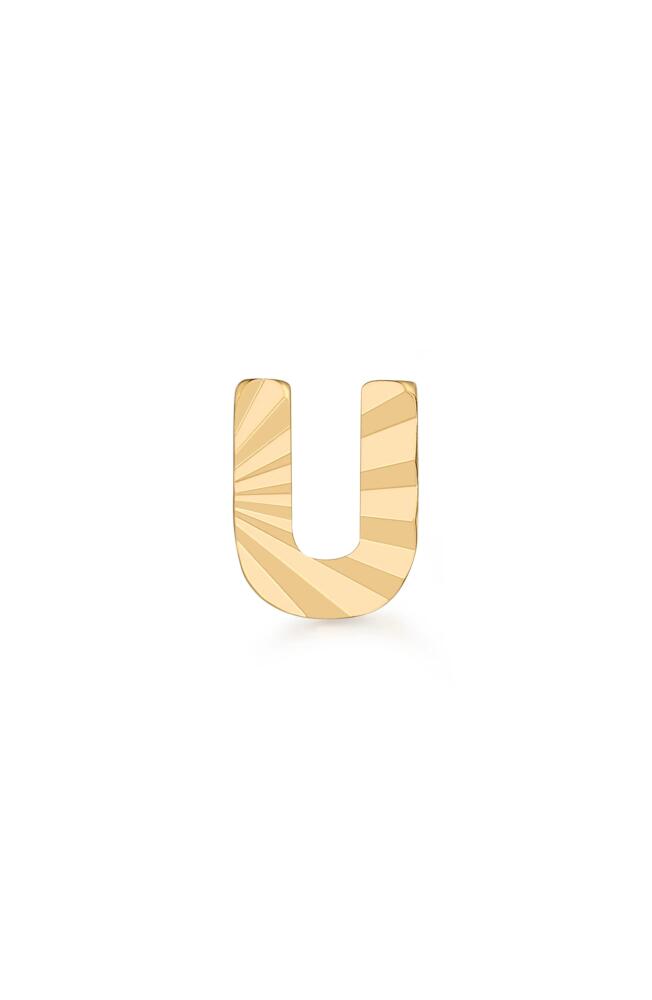 MADE BY MARY Initial Single Stud Earring in Gold - U Cover