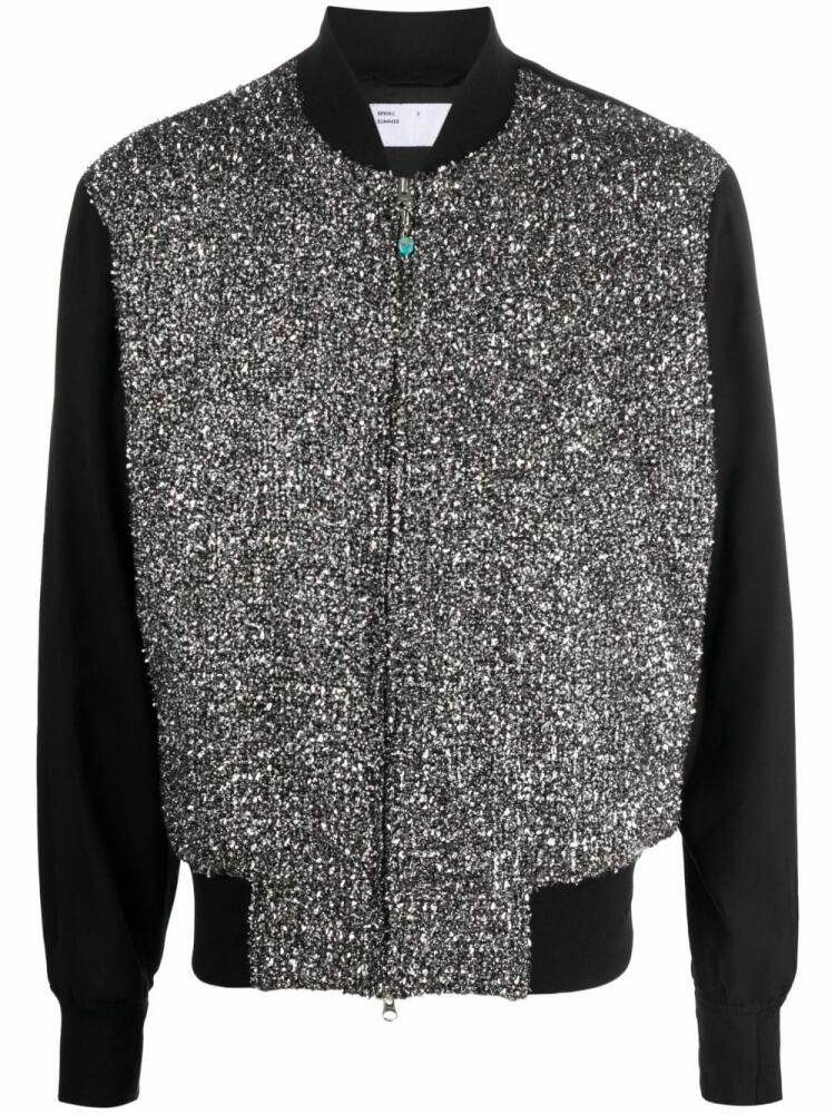 4SDESIGNS chainmail-detail bomber jacket - Black Cover