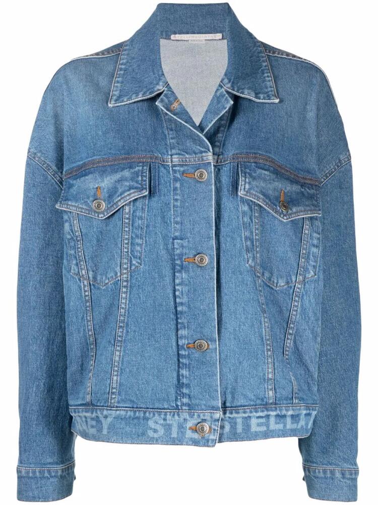 Stella McCartney Salt & Pepper Logo oversize denim jacket - Blue Cover