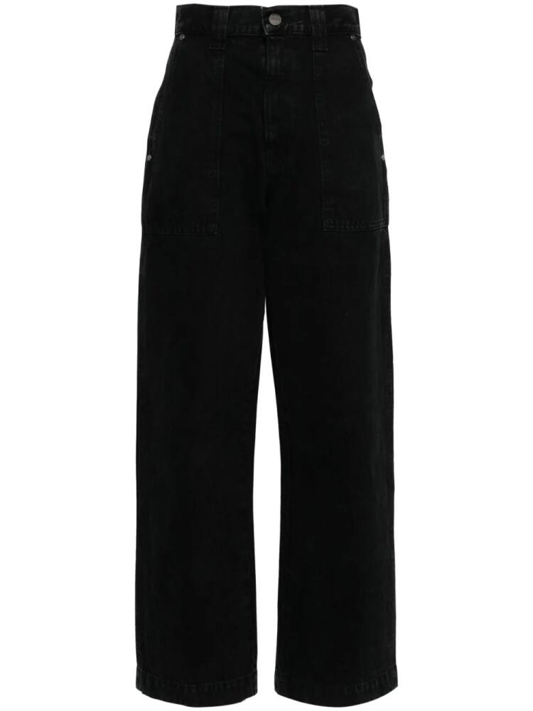 KHAITE Hewitt high-rise wide-leg jeans - Black Cover