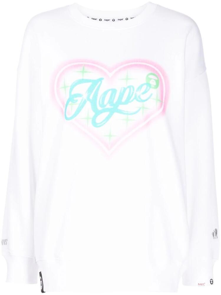 AAPE BY *A BATHING APE® graphic-print cotton sweatshirt - White Cover