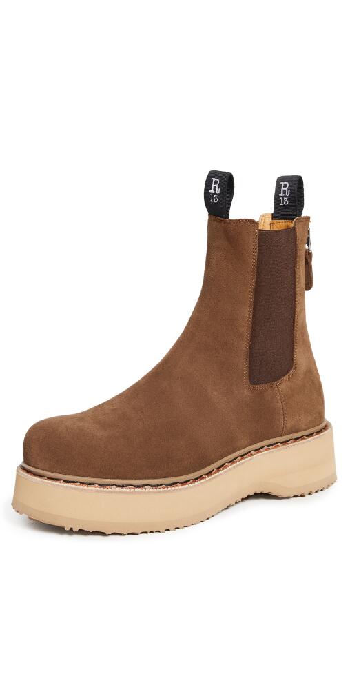 R13 Single Stack Chelsea Boots Brown Suede Cover