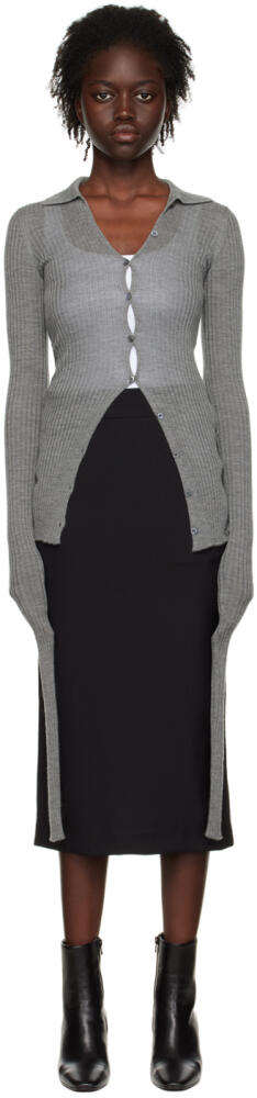 Quira SSENSE Exclusive Gray Spread Collar Cardigan Cover