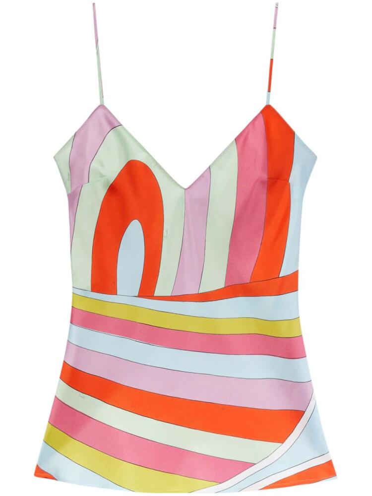 PUCCI Iride-print silk camisole top - Pink Cover