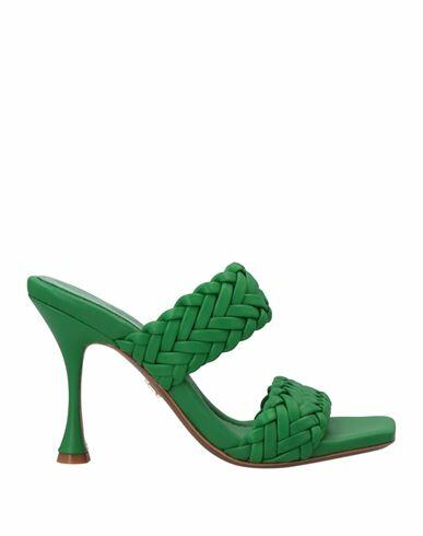 Lola Cruz Woman Sandals Green Soft Leather Cover