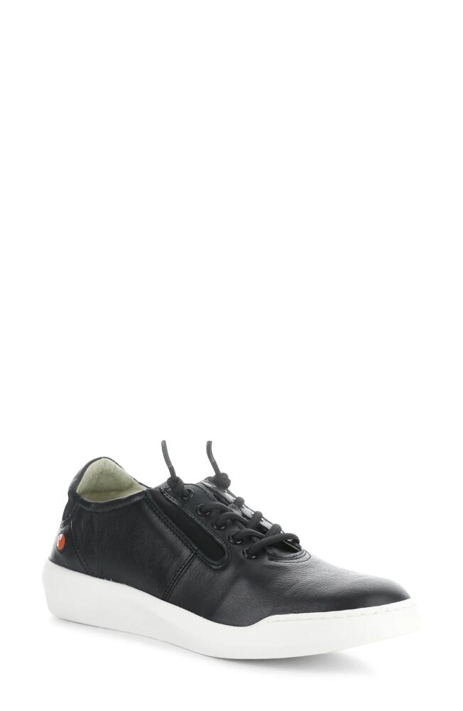 Softinos by Fly London Binn Sneaker in Black Smooth Cover