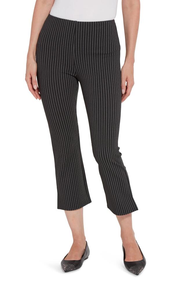 Lyssé Kick Flare Grid Print Crop Leggings in Suit Me Pinstripe Cover