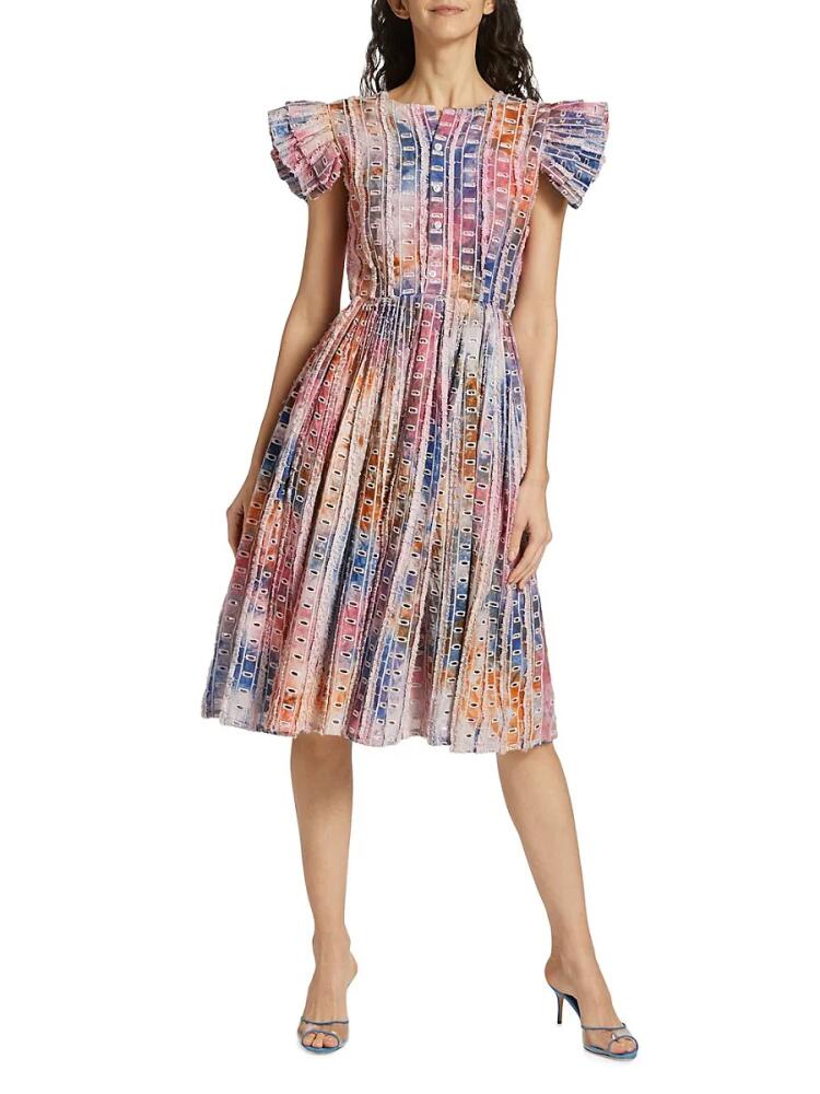 Busayo Women's Anike Dyed Flutter Sleeve Dress - Pink Multicolor Cover