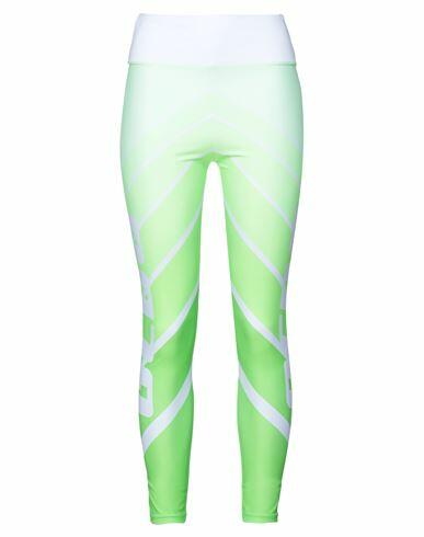 Gcds Woman Leggings Light green Cotton, Elastane Cover