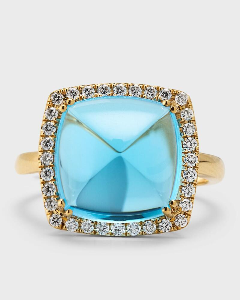 David Kord 18K Yellow Gold Ring with Swiss Blue Topaz and Diamonds, Size 7, 11.01tcw Cover