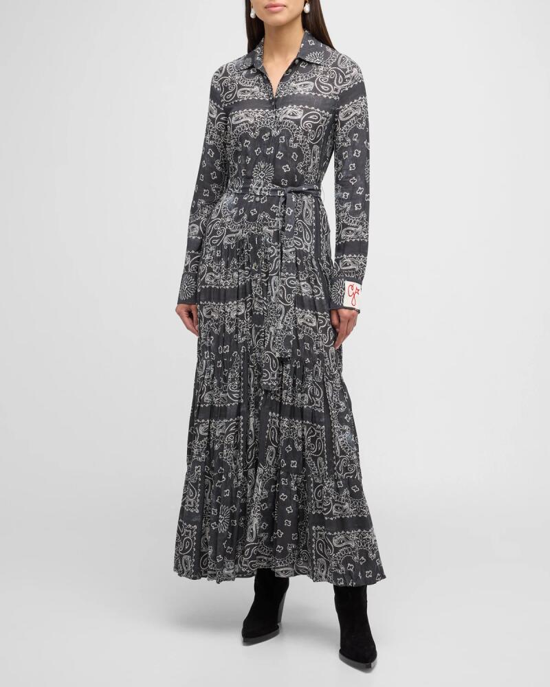 Golden Goose Bandana Print Long Sleeve Maxi Shirtdress Cover