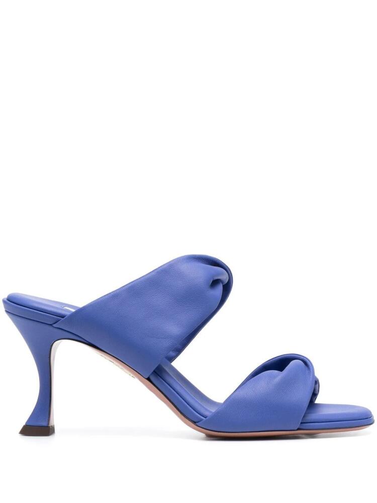 Aquazzura 85mm heel twisted straps mules - Blue Cover