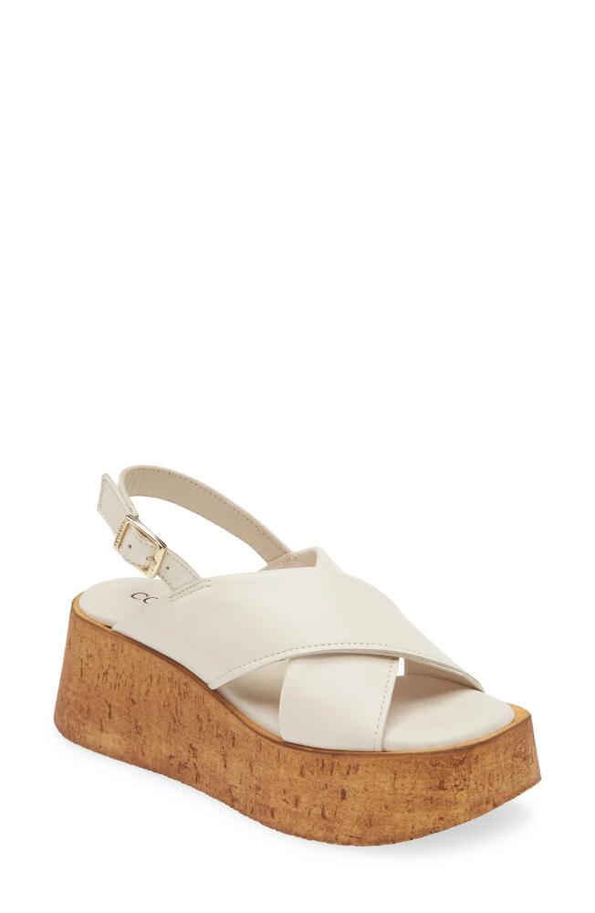 Cordani Fritzy Slingback Platform Wedge Sandal in Nappa Beige Cover