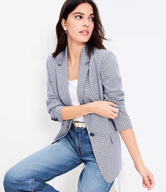 Loft Houndstooth Relaxed Modern Blazer Cover