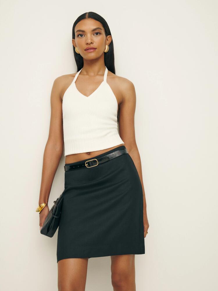 Reformation Rina Low Waisted Linen Skirt Cover