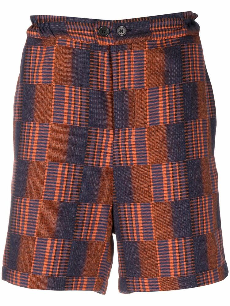 Henrik Vibskov check knee-length shorts - Blue Cover