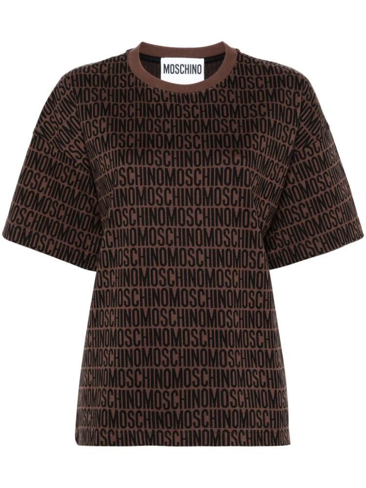 Moschino logo-print T-shirt - Brown Cover