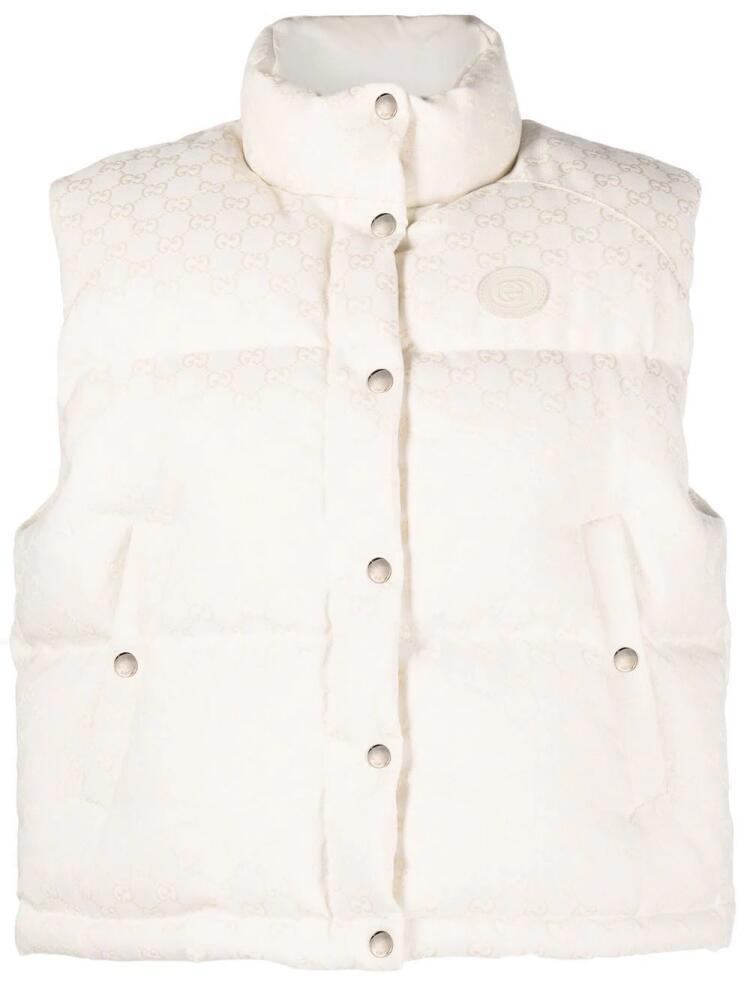 Gucci GG-pattern canvas puffer vest - White Cover