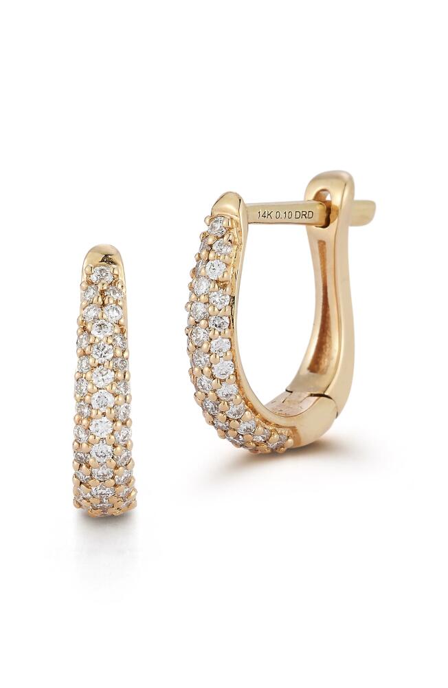 Dana Rebecca Designs DRD Diamond Pavé Huggie Hoop Earrings in Yellow Gold Cover